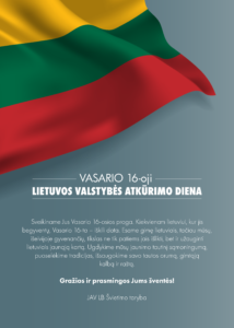 JAVLBSTvasario 16 sveikinimas