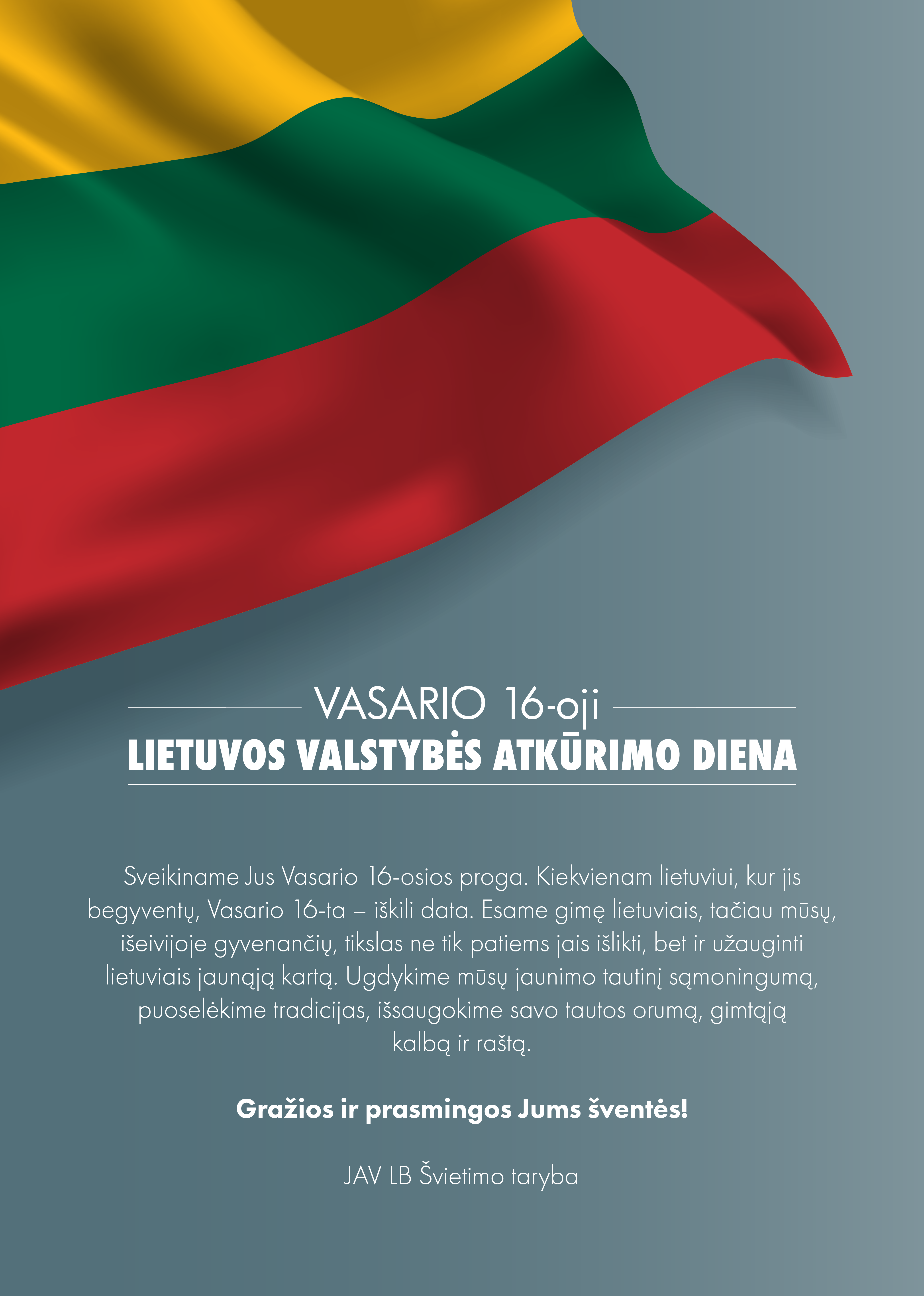 Su Vasario 16-aja! – JAV LB Švietimo Taryba